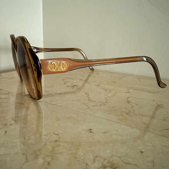 Celine Vintage Chic Oversized Sunglasses - Brown and Gold main image 6
